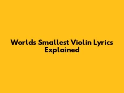 World's Smallest Violin Lyrics Explained