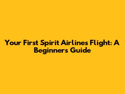 Your First Spirit Airlines Flight: A Beginner's Guide