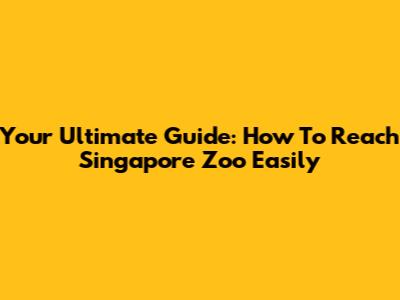 Your Ultimate Guide: How To Reach Singapore Zoo Easily